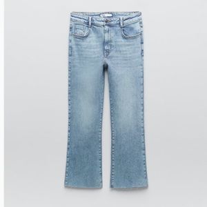 LIKE NEW Zara High Rise Mini Flare Jeans - Size 14 Light Wash BNWOT